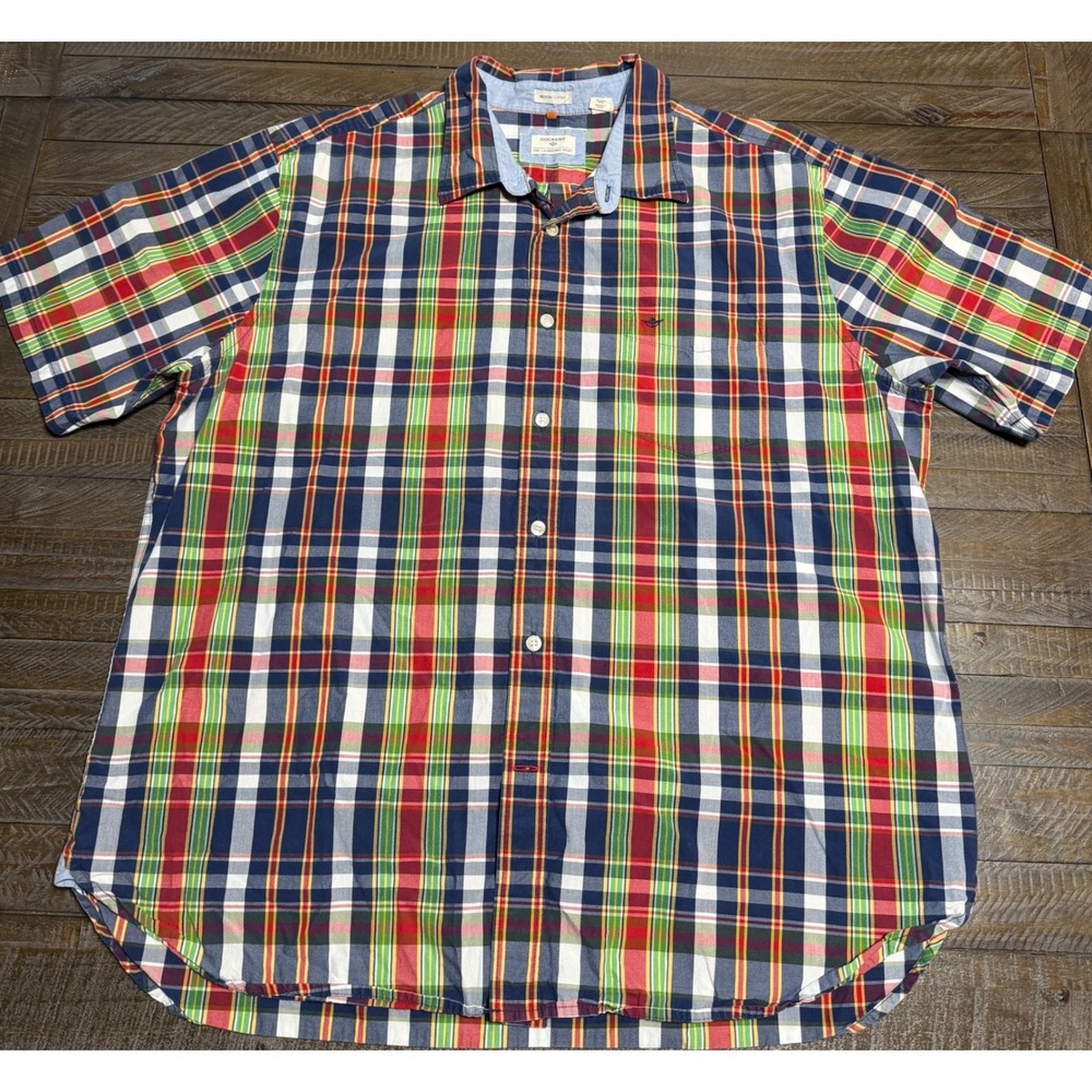 Dockers Plaid Button Down XL Multi Color Modern Classic Short Sleeve Preloved